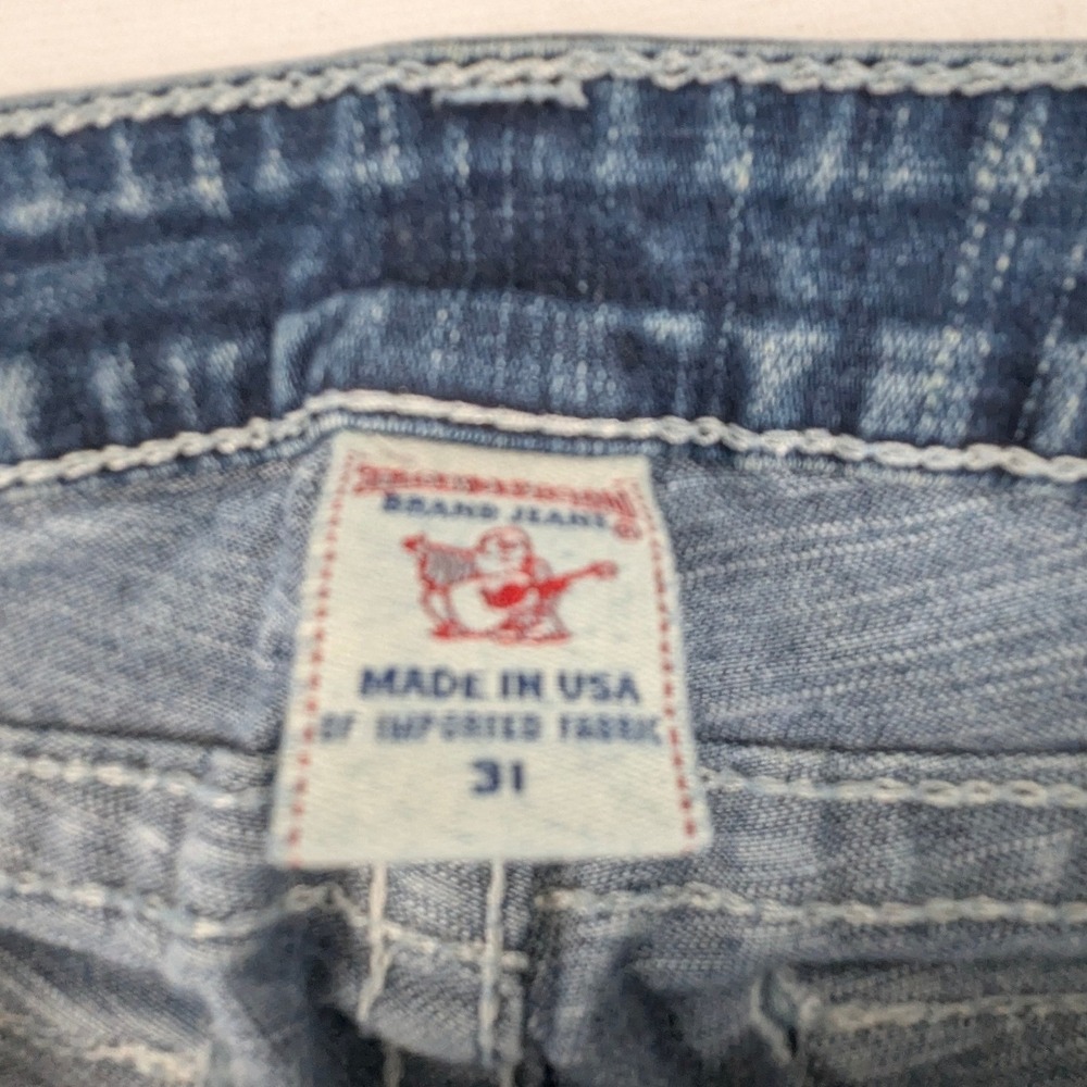 True Religion Billy Straight Leg Jeans Mens 31 Blue Medium Wash Made in USA - Picture 3 of 16
